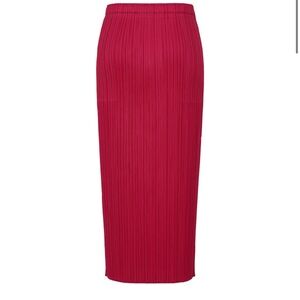Issey Miyake Pleats Please Midi Skirt in Carmine